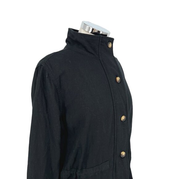 Market & Spruce Linen-Blend Utility Jacket Lightweight Black Size Small NWT - Picture 5 of 12